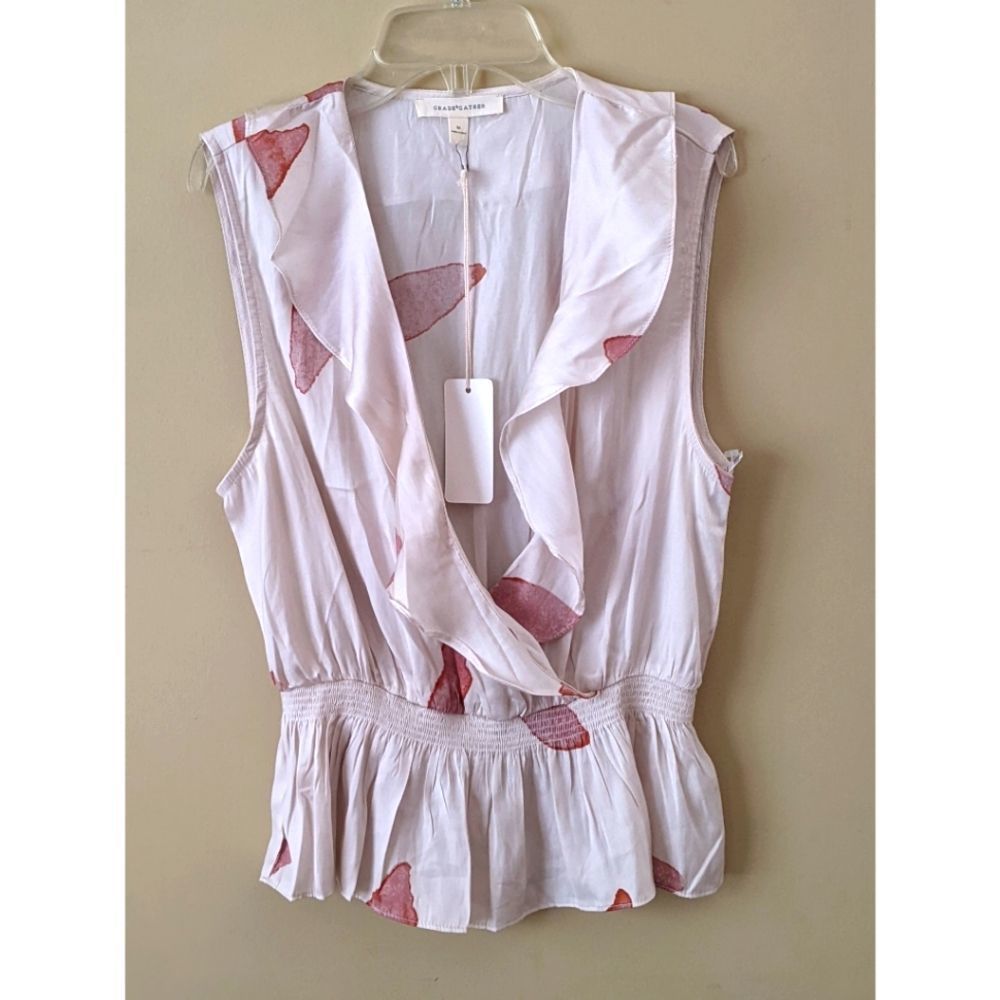 Ladies Peplum Top Leaf Print